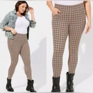 Torrid Checkered Black and Tan Leggings
